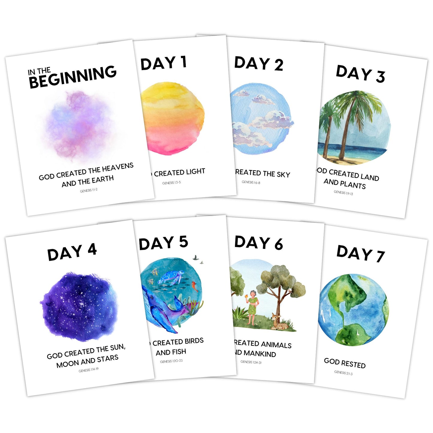 In the Beginning Mini-Poster Series, Days of Creation Posters