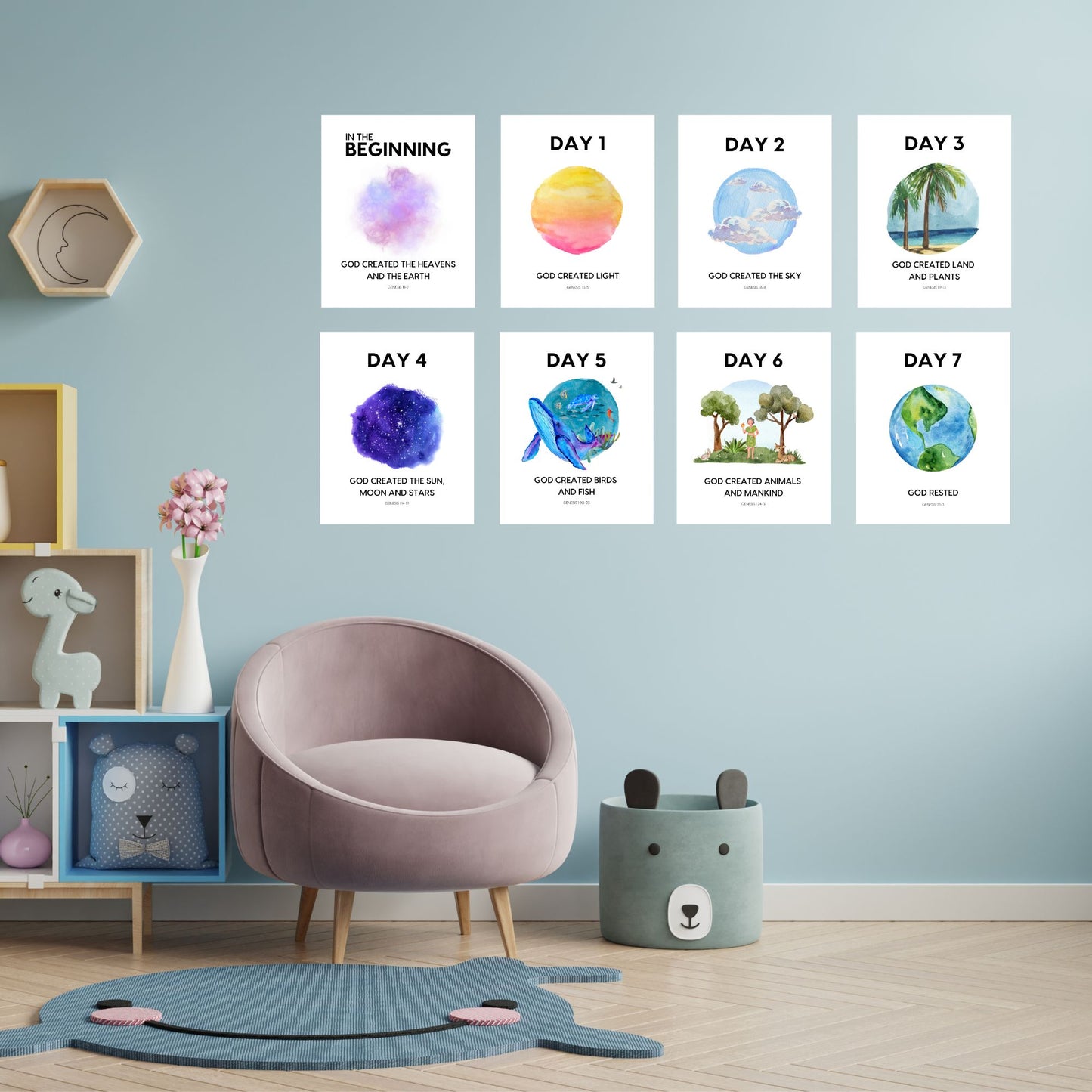 In the Beginning Mini-Poster Series, Days of Creation Posters