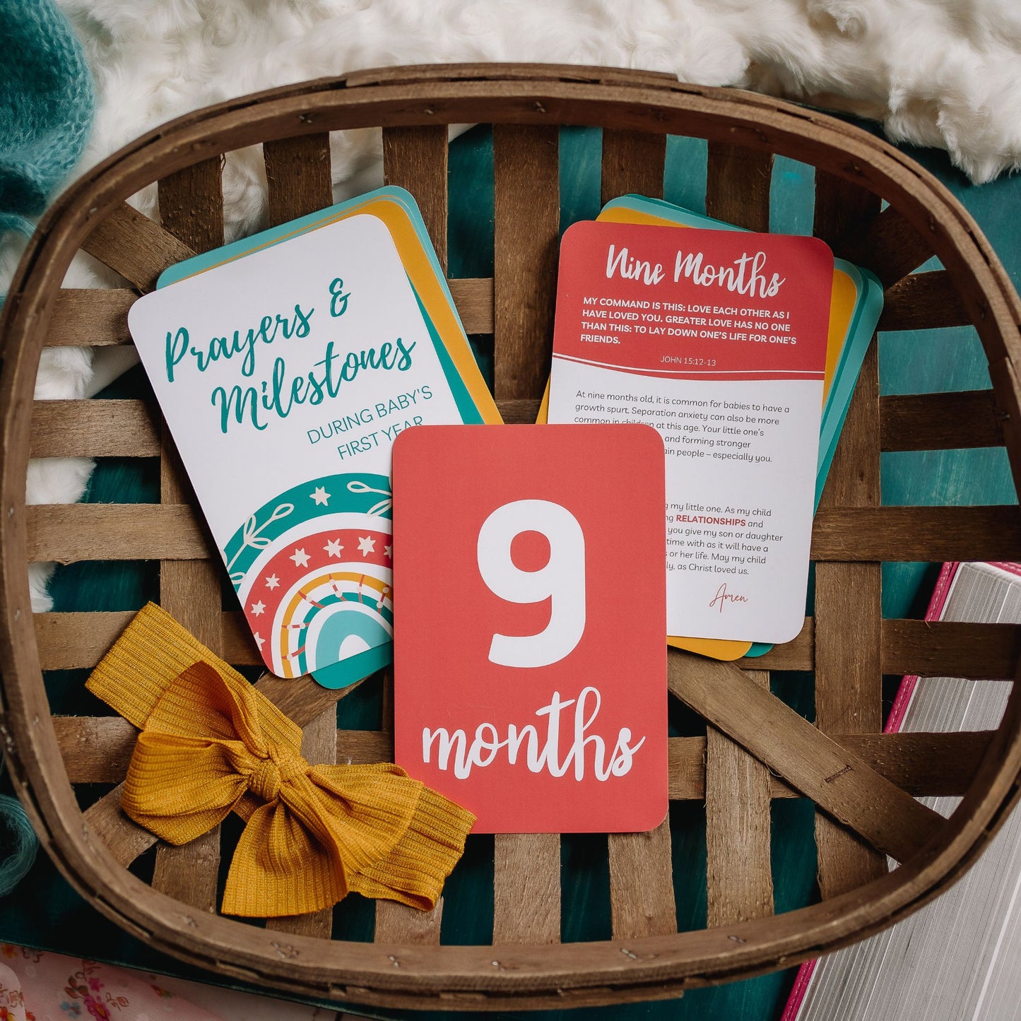 Prayer & Milestone Cards for Baby's First Year - Rainbow