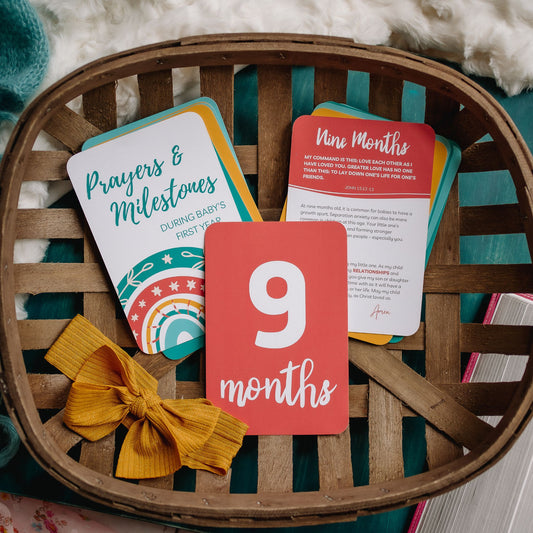 Prayer & Milestone Cards for Baby's First Year - Rainbow