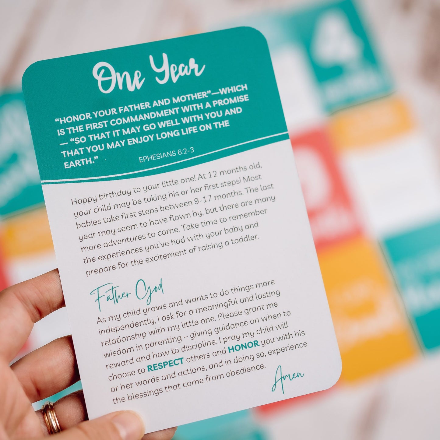 Prayer & Milestone Cards for Baby's First Year - Rainbow